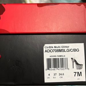 NIB Black sequin mermaid pleasers size 7, 7 in heel